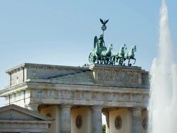 Top Of The Brandenburg Gate And Its Quadriga (4K/UHD to HD) Stock Footage