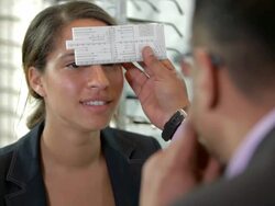 Eye measuring for spectacles Stock Footage
