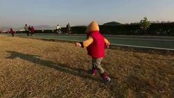Baby Toddler at the Playground Stock Footage