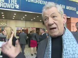 INTERVIEW - Sir Ian McKellen on what makes him Sherlock Holmes different, working on 'Beauty and the Beast' at Mr Holmes UK film premiere Stock Footage
