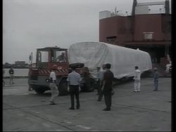 Part of magnetic-levitation train delivered  from Germany News Clip