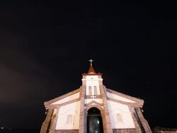 WS T/L LA Night View of Jukseong Cathedral and star trail / Busan, South Korea Stock Footage