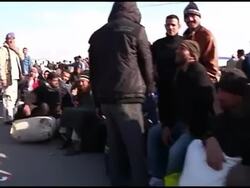 Libyan refugees gathered on Libya-Tunisian border News Clip