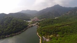 View of reservoir of Mt. Geumo(famous travel area) Stock Footage