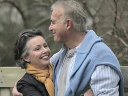 Happy mature couple hugging Stock Footage