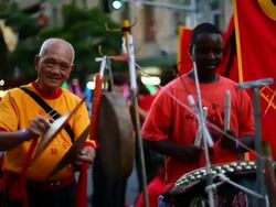 Chinese New Year Twilight Parade Stock Footage