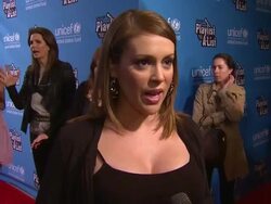 INTERVIEW: Alyssa Milano on how she is feeling during her pregnancy at the UNICEF Presents Playlist With The A-List at Los Angeles CA. (Footage by WireImage Video/GettyImages) Stock Footage