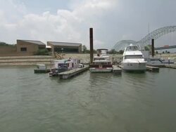 MS PAN Boat docking on harbor / Memphis, Tennessee, United States Stock Footage