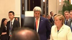 Angela Merkel and John Kerry - G20 Summit News Clip
