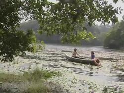 Pan Left Boat In Pookot Lake Kerala India Stock Footage