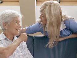 HD DOLLY: Seniors Reading In The Nursing Home Stock Footage
