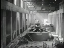 Machinery and pumps operate inside the Hoover Dam. News Clip