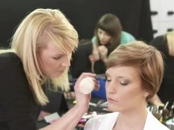 HD: Makeup Artists Preparing Models Stock Footage