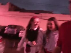 Hailee Steinfeld & Griffin Steinfeld as Miranda Sings & Jake from State Farm departing the 2014 Just Jared Halloween Party at No Vacancy in Hollywood Stock Footage