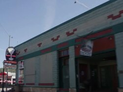 MS POV Shot of driving down Route 66 in small town / Williams, Arizona, United States Stock Footage