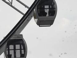 Ferris Wheel With Bubbles On The Sky Stock Footage
