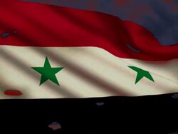 Flag of Syria, conflict Stock Footage