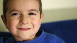 Kid smiles in camera Stock Footage