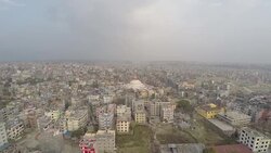 Kathmandu, Nepal aerial shot Stock Footage