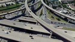 Aerial Looking down at Highways and Interchange in the Austin / Round Rock Texas Freeway System close in Stock Footage