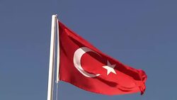 Turkish Flag Blowing In Wind News Clip
