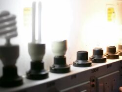 Green Energy Fluorescent bulb Stock Footage