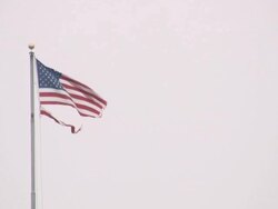 Torn American flag. Striped, damaged, dirty, distressed. Stock Footage
