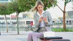 Western expat businesswoman in Dubai Stock Footage