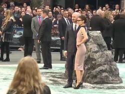 B-ROLL - Director Darren Aronofsky and Brandi-Ann Milbradt attend the 'Noah' UK film premiere at Odeon Leicester Square Stock Footage
