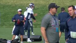 Denver Broncos backup quarterback Brock Osweiler at training camp Stock Footage