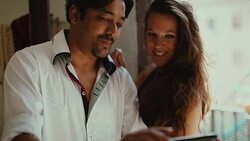 Friends taking a selfie in the b&b Stock Footage