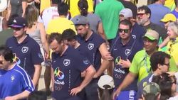 Volleyball fans arrive for Olympic beach matches Instructional Video