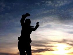 HD Super Slow-Mo: Performing Gymnastic Jump At Sunset Stock Footage