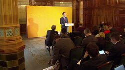 Nick Clegg NHS Manifesto Speech Cutaways News Clip