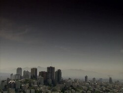 Tehran skyline in smog, Iran (sound available) Stock Footage
