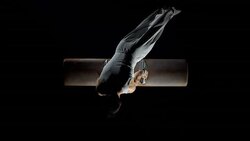 HD Super Slow-Mo: Gymnast Swinging On Pommel Horse Stock Footage