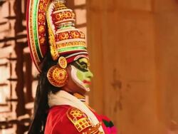 Kathakali dancer performing In the palace, Ballabgarh, Haryana, India Stock Footage