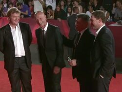 Andrey Sigle, Anton Adasinskiy, Johannes Zeiler at the Faust premiere: Venice Film Festival 2011 at Venice . (Footage by WireImage Video/Getty Images Entertainment Video) Stock Footage