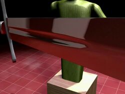 CGI rendering showing the difference between European and Japanese sword blades Stock Footage