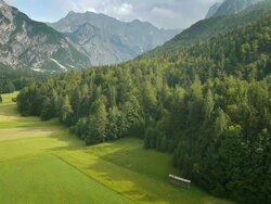 HD: Aerial Shot Of A Green Valley Stock Footage