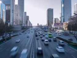 TIME LAPSE: Guomao International Trade Center in Beijing Stock Footage