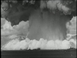 A hydrogen bomb explodes in the ocean. News Clip
