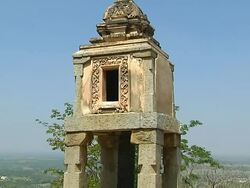 Tilt down bahubali structure karnataka Stock Footage