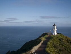 Sunrise at lighthouse Stock Footage