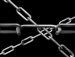 Chain 01 Weak Link Snaps with LUMA/ALPHA MATTE Stock Footage