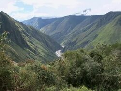 CU Massive stone wall Inca fortress at Sacsayhuaman / Cuzco, Peru Stock Footage