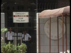 PHILIPPINES - DEMONSTRATION AS CLINTON ARRIVES News Clip