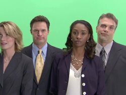 MS, Bored businesspeople posing studio, portrait Stock Footage