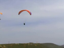 Paragliders in Sky Stock Footage