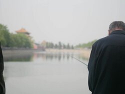 More activities happing around the Beijing Forbidden City, here, Fishing Stock Footage